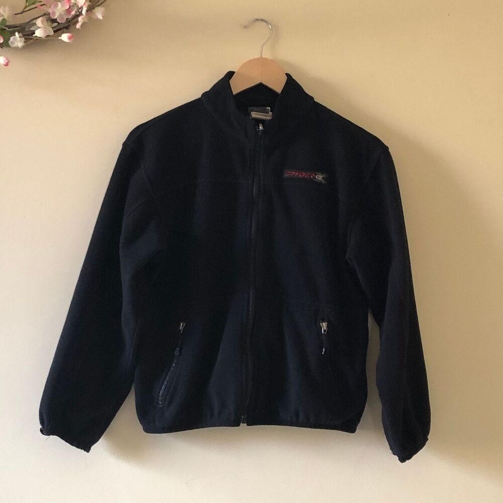 Spyder Full Zip Fleece Long Sleeves Black size kids 14